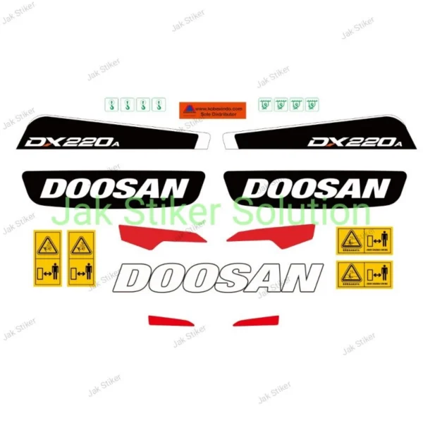 Stiker DOOSAN DX220A Sticker Alat Berat Excavator