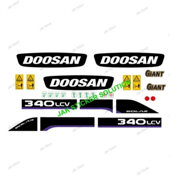 Stiker Excavator Doosan 340 LCV Sticker Alat Berat