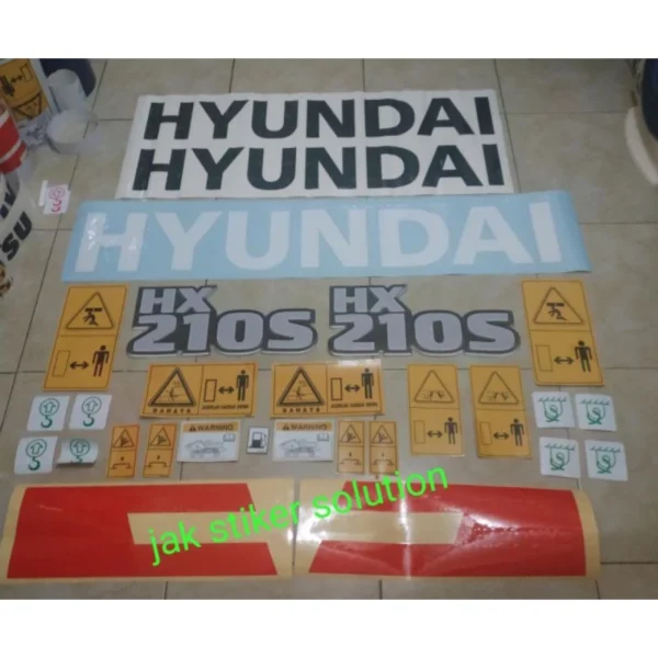 Stiker Excavator Hyundai HX 210 Sticker Alat Berat