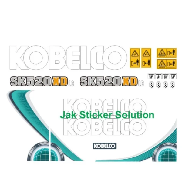 Stiker Excavator Kobelco SK520XDLC-10 Sticker Alat Berat