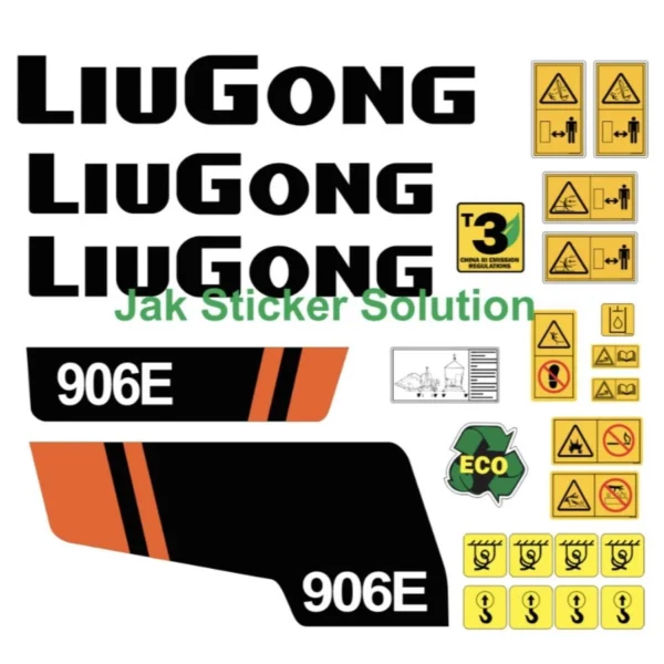 Stiker Excavator Liugong 906E Decal Sticker