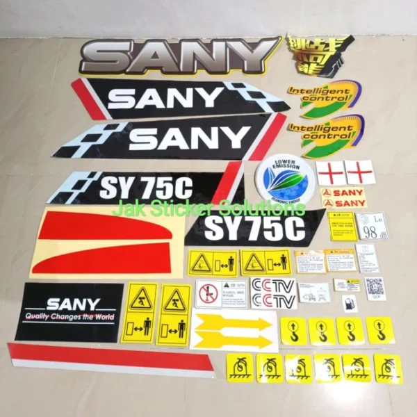 Stiker Excavator Sany SY75C Sticker Alat Berat