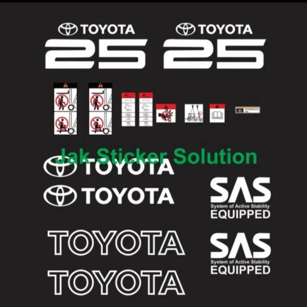 Stiker Forklift Toyota 25 (2.5 Ton) Decal Sticker