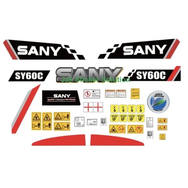 Stiker SANY SY60C Sticker Alat Berat