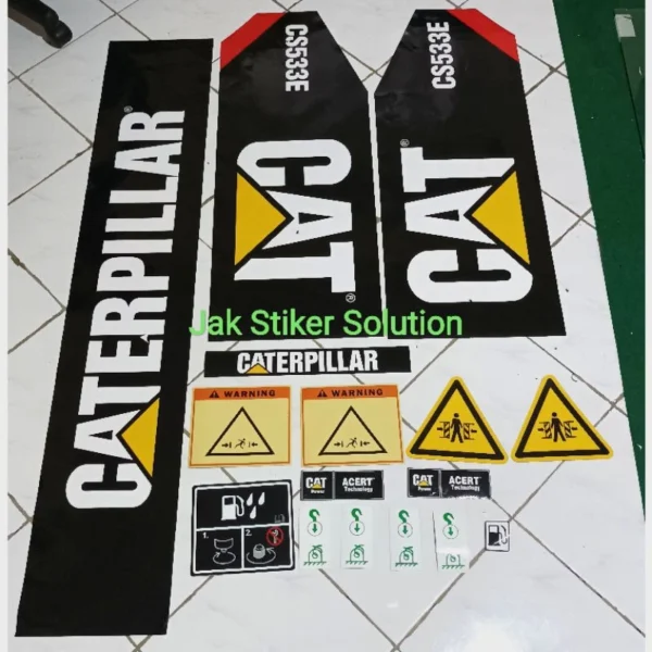 Stiker Vibro Compactor Cat CS533E Sticker Alat Berat